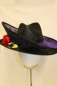 Bespoke double rim hat available to buy in the etsy shop.